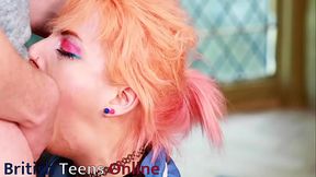 Nurse Kitty gives double blowjob with huge cumload