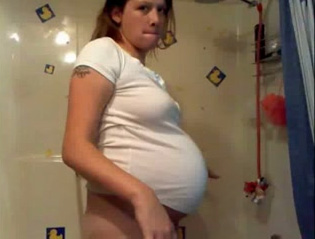 Homemade solo with my pregnant wife masturbating in the shower