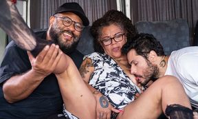 Curvy Granny Threesome Fucked In A Moving Van