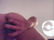 HUGE DILGO IN STR8 CHUBBY GUY'S ASS
