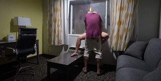 Pregnant Sex with Door and Window Open at Hotel