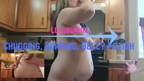Chugging, burping, belly fetish