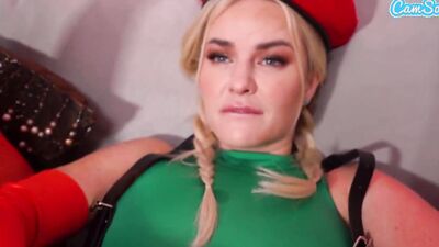 Camsoda - Big Ass Blonde Cosplay As Cammy - Street Fighter Has Wild Masturbation