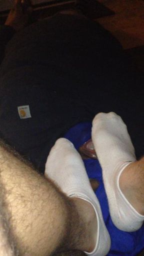 Sub under my dirty adidas ankle socks