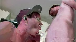Men cuming gay porn movies A Three Course Meal Of Cock!