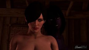 The Witcher Futanari - Shemale with huge cock fucking Ciri rough