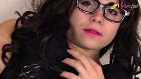 Tranny Giorgia Star anal masturbation and cum on pantyhose