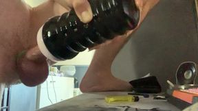 fat cut cock big head cums in brothers flashlight (COUGHT)