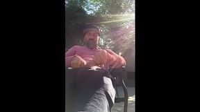 Outdoor Masturbation: He Strokes It in the Garden