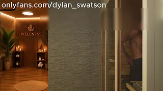 Two guys are fucking and giving blowjobs in the sauna, full of cum