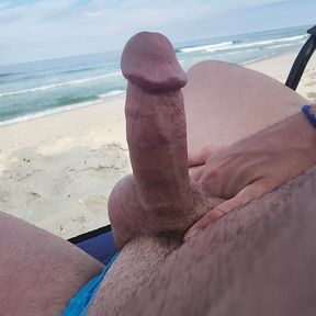 Hard Cock flash at public beach