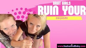 Brat Girls Ruin Your Orgasm - Failed Cum Shot for Bitch Boy - Hand Fetish and POV Hand Job