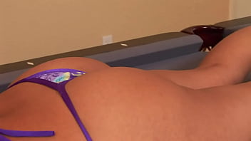 Reena Sky BJ on the pool table