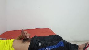 He masturbates his cock doesn't matter if everyone is at home