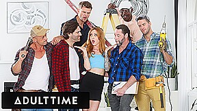 ADULT TIME - Kendra Cole's Gets GANGBANGED By Construction Workers! AIRTIGHT TP AND HARDCORE DP!