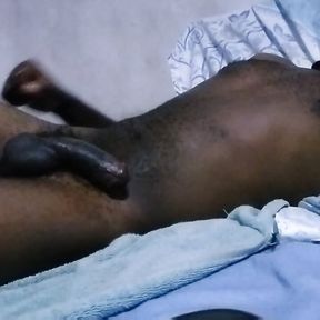 Horny black male huge cumshot