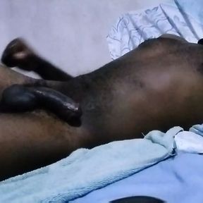 Horny black male huge cumshot