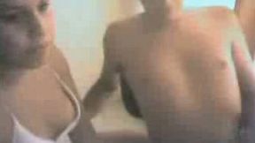 My cute brunette GF wanted to show how she sucks my dick on webcam