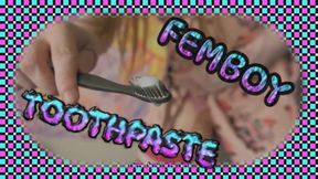 4k  Femboy cums onto toothbrush TOOTHPASTE! (Teaser)