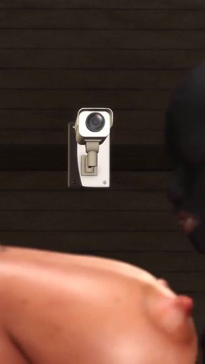 Restricted area. A sexy ebony in restraints gest fucked hard by a black big cock