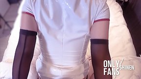 Amateur Asian Crossdresser Femboy: Beautiful Ladyboy Sissy Transforms for Chainsaw Man Cosplay & Makima Nurse Chest Mass