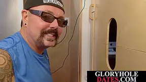 Tattooed Gray Dilf Blows And Wanks Gloryhole Dick In Duo