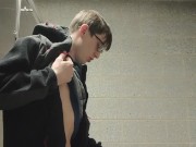 Heather Kane Gives a Lost College Nerd a Quick Tug & Suck