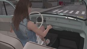 1967 VW Beetle Cranking Template - Miah in Lace Up Espadrilles 1080p