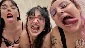 4k chubby girls silly faces saliva mouth tongue teeth fetish