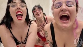 4k chubby girls silly faces saliva mouth tongue teeth fetish