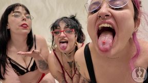 4k chubby girls silly faces saliva mouth tongue teeth fetish