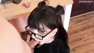 Amateur Asian Teen Rough Deepthroat and Anal Cumshot Pov