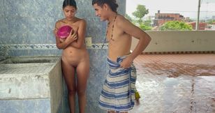 Shy Stepsister Lets Him Take Her In A Public Bathhouse