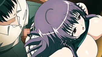 Purple-Haired Hentai Character in Dinner Scene