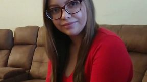 Pretty young chick wearing glasses has passionate sex withy her tinder date