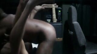 Thick Black Schlong Without a condom in a Camper Equipment