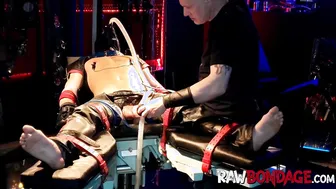Devin Franco foot worship and deepthroat in sweaty bondage session