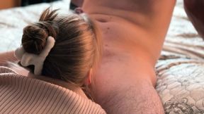 Satisfied Russian girl received sticky sperm