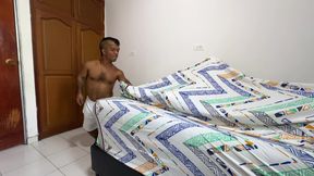 Horny little midget with a huge cock gets confused and ends up fucking his brunette stepsister with a huge ass.