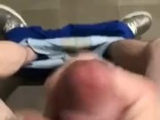 Hubby blowing his load at work