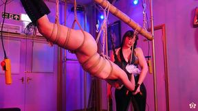 Hot brunette Mila endures tough BDSM whipping by goddess Vivienne L'amou
