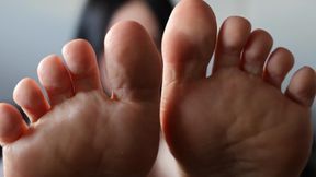 Close-up feet teasing — playing with my toes