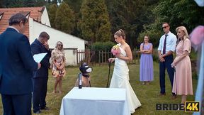 BRIDE4K  Blonde bride with natural tits enjoyed a good fuck on her kinky wedding