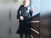 Smoking blonde goth.