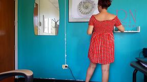 Indian nudist sketching Indian pattern. Mandala. Relax music. Naked art workshop. Cam 1