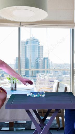 Memorable moment from "HOT STRIP GAME IN A RESTAURANT WITH ADAMANDEVE AND LUPO"