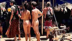 Nudist Couple At Festival