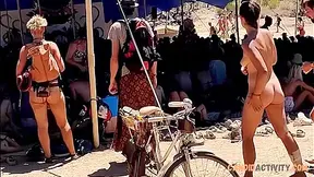 Nudist Couple At Festival