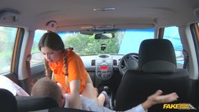 Fake Driving School - Stunning Stella Rides Ryan Cowgirl Style in a Car for a Quick Test Pass