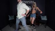 Sofia Practices Ballbusting Kicks on the Instructor